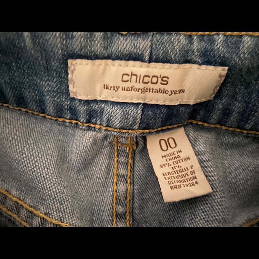-Cute Chicos embroidered cropped ankle Jeans size 00 - Picture 4 of 6